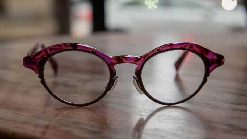 Women's combination frame with pink acetate
