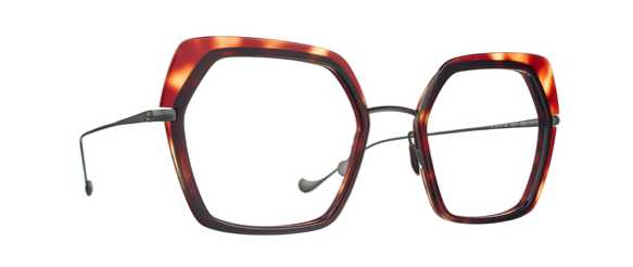 Hexagonal mixed material frames with tortoiseshell and black