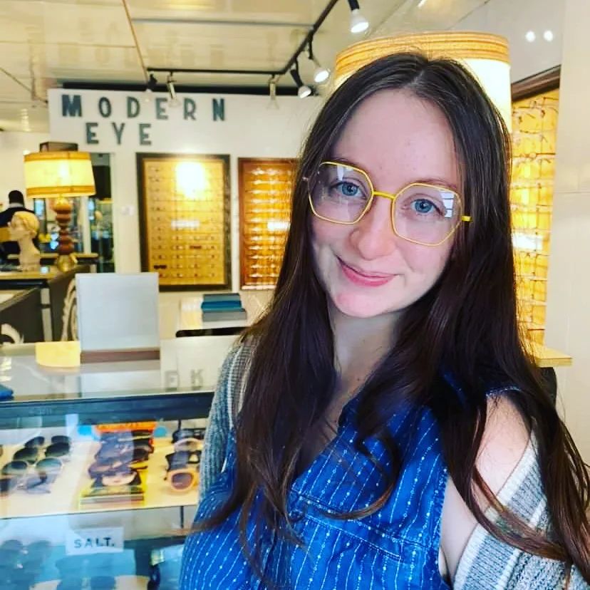 Our sweet Lily 🌼 in @carolineabram.paris Viky & @anneetvalentin Dessin 3 . Find these petite frames inside our University City store located at 3419 Walnut St., Phila, PA 19104. For more information, please call 2153865953 or visit www.modern-eye.com