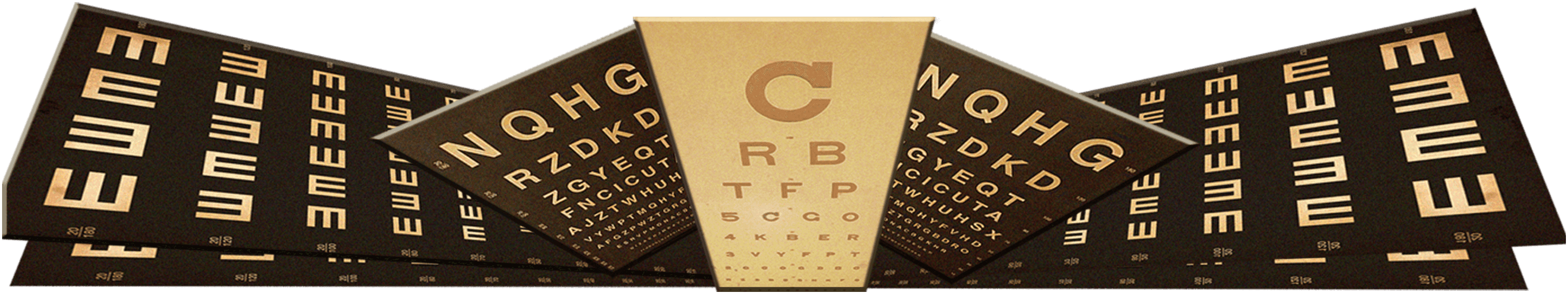 Illustration of an array of eyecharts