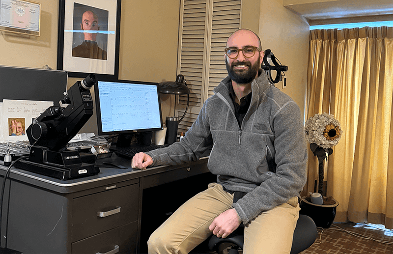 Doc at the desk